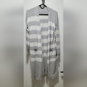 Gray and white duster sweater, women's one size
